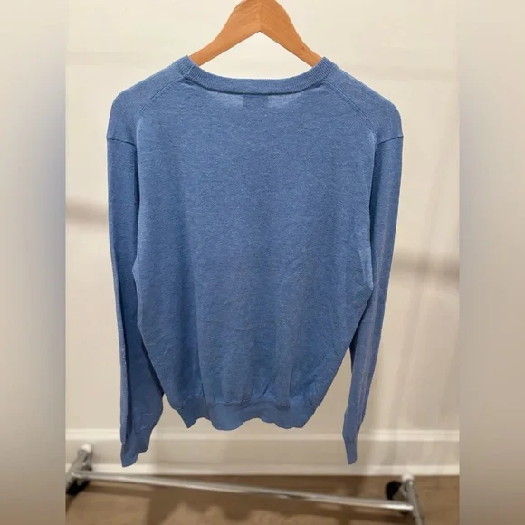 Faherty Men's Sky Blue Movement Crewneck Sweater Crewneck